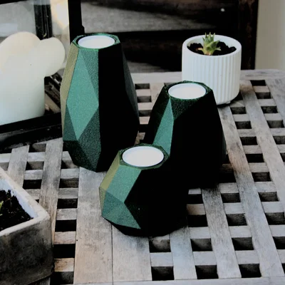 Bộ sưu tập cốc nến 3D đa giác Candle V12 sang trọng cho gia đình