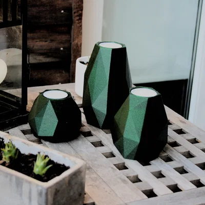 Bộ sưu tập cốc nến 3D đa giác Candle V12 sang trọng cho gia đình