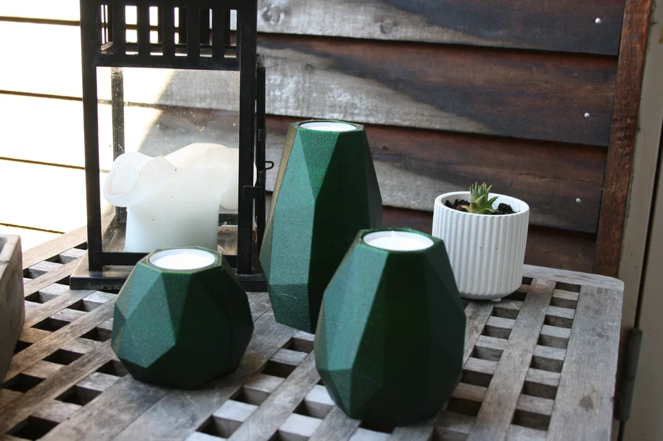 Bộ sưu tập cốc nến 3D đa giác Candle V12 sang trọng cho gia đình - Image 4