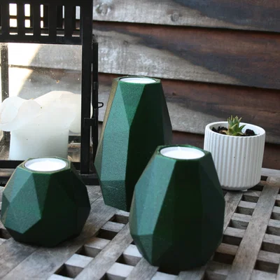 Bộ sưu tập cốc nến 3D đa giác Candle V12 sang trọng cho gia đình