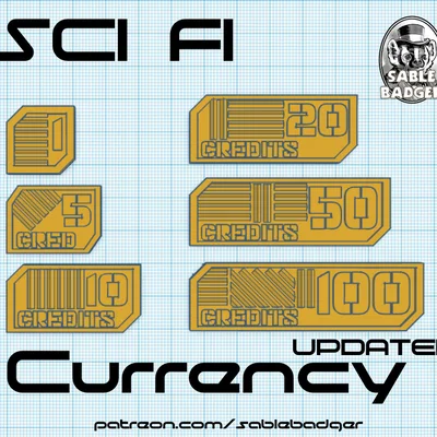 Bộ Token Tiền Tệ Sci-Fi (Credits) Cho Trò Chơi RPG và Board Game