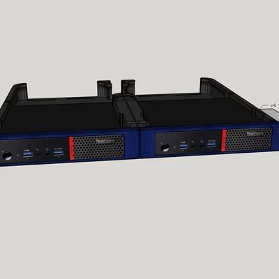 Gá rack 1U đôi cho Lenovo Tiny PC (2 máy) – Lenovo Tiny PC 2x 1U Server Rack Mount