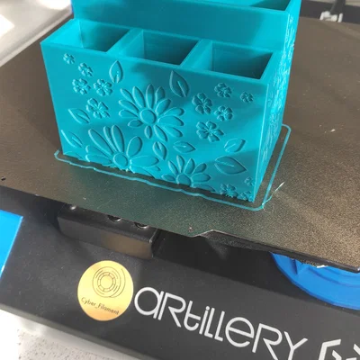 Khay đựng cọ và mỹ phẩm họa tiết hoa lá xinh xắn in 3D