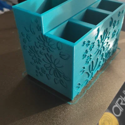 Khay đựng cọ và mỹ phẩm họa tiết hoa lá xinh xắn in 3D