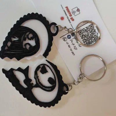 Móc khóa đôi Jack và Sally - Quà tặng 3D độc đáo cho cặp đôi