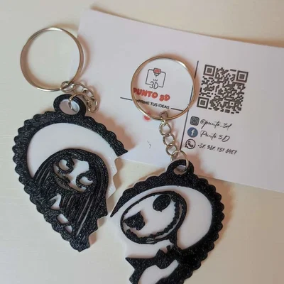 Móc khóa đôi Jack và Sally - Quà tặng 3D độc đáo cho cặp đôi