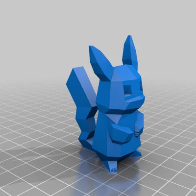 Mô hình Pikachu phong cách Low Poly độc đáo cho máy in 3D