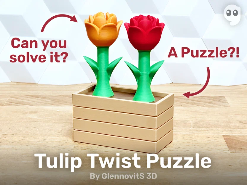 Tulip Twist Puzzle (Mô hình puzzle hoa tulip xoắn trang trí) - Image 1