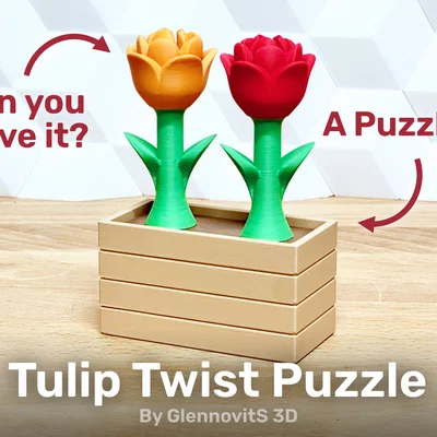 Tulip Twist Puzzle (Mô hình puzzle hoa tulip xoắn trang trí)