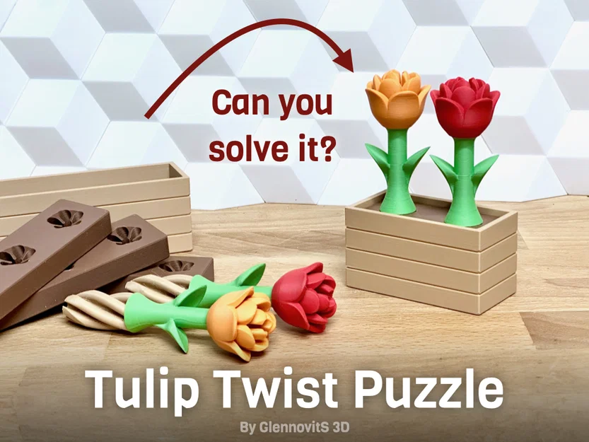 Tulip Twist Puzzle (Mô hình puzzle hoa tulip xoắn trang trí) - Image 2