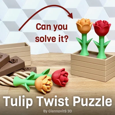 Tulip Twist Puzzle (Mô hình puzzle hoa tulip xoắn trang trí)