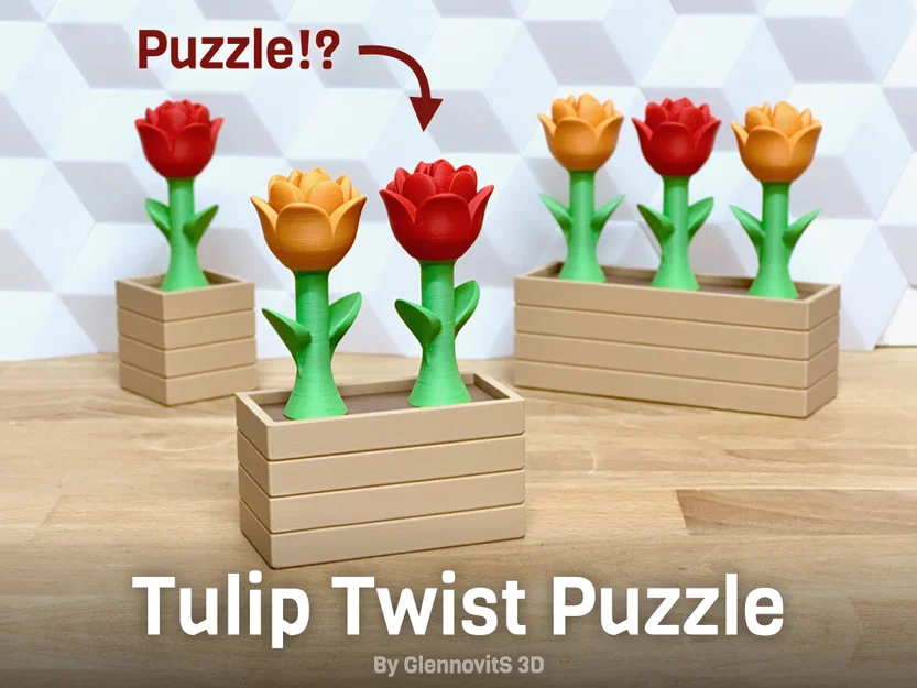 Tulip Twist Puzzle (Mô hình puzzle hoa tulip xoắn trang trí) - Image 3