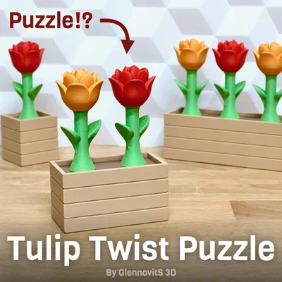 Tulip Twist Puzzle (Mô hình puzzle hoa tulip xoắn trang trí)