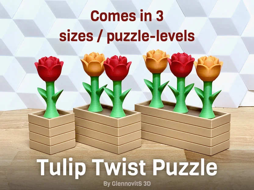 Tulip Twist Puzzle (Mô hình puzzle hoa tulip xoắn trang trí) - Image 7