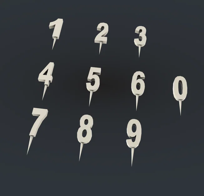 Bộ Cake Topper (Số 0–9) – CAKE TOPPER SET (NUMBERS) - Image 1