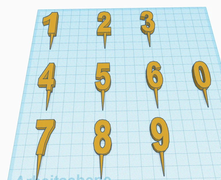 Bộ Cake Topper (Số 0–9) – CAKE TOPPER SET (NUMBERS) - Image 2