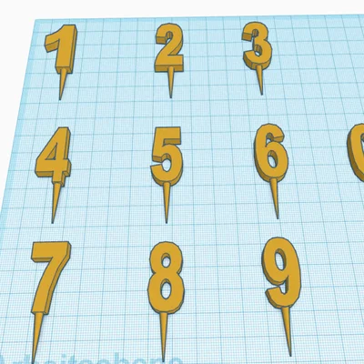 Bộ Cake Topper (Số 0–9) – CAKE TOPPER SET (NUMBERS)