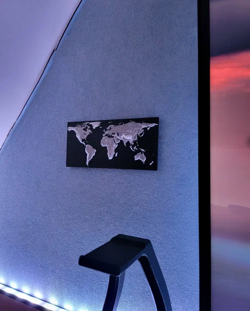 Bản đồ Thế giới với Địa hình Phóng đại - Image 1