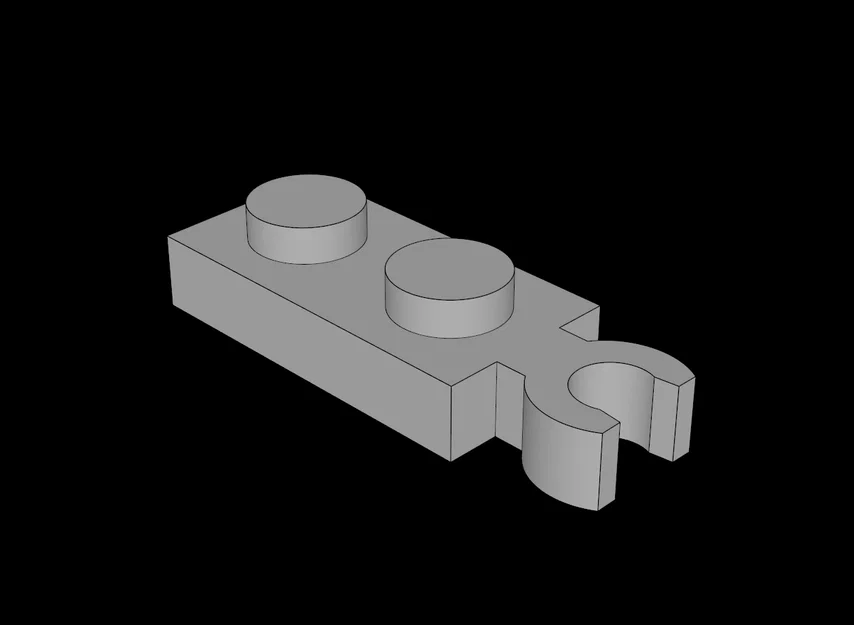 Mẫu in 3D miếng ghép Lego 1x2 có kẹp dọc tương thích hoàn hảo - Image 1
