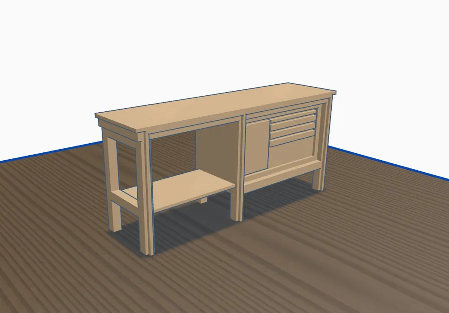 Mô hình bàn làm việc gara (Garage Bench 2) tỉ lệ 1:64 cho sa bàn - Image 1