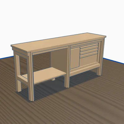 Mô hình bàn làm việc gara (Garage Bench 2) tỉ lệ 1:64 cho sa bàn