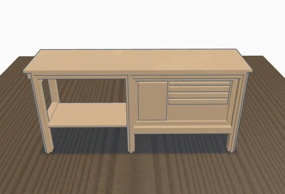 Mô hình bàn làm việc gara (Garage Bench 2) tỉ lệ 1:64 cho sa bàn - Image 2
