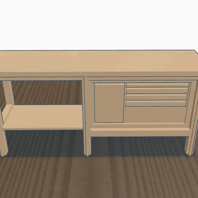 Mô hình bàn làm việc gara (Garage Bench 2) tỉ lệ 1:64 cho sa bàn
