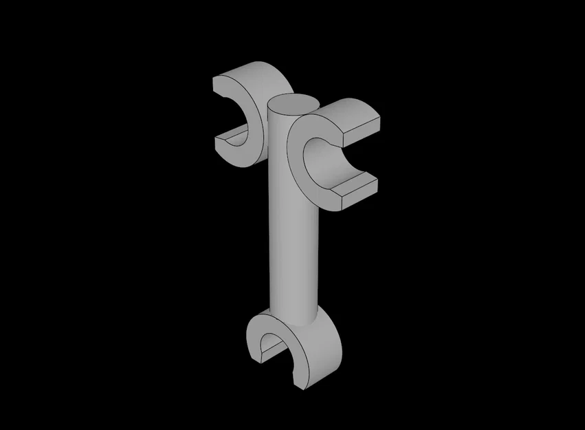 Khớp nối 3 chấu 3D tương thích Lego (Bar 2L with Three Clips) - Image 1
