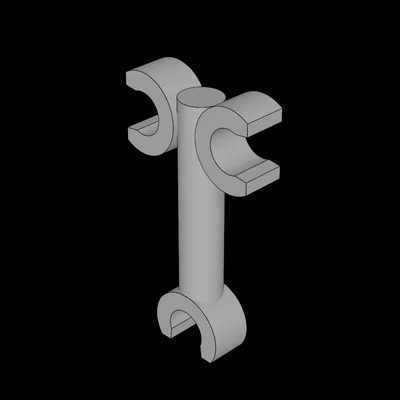 Khớp nối 3 chấu 3D tương thích Lego (Bar 2L with Three Clips)