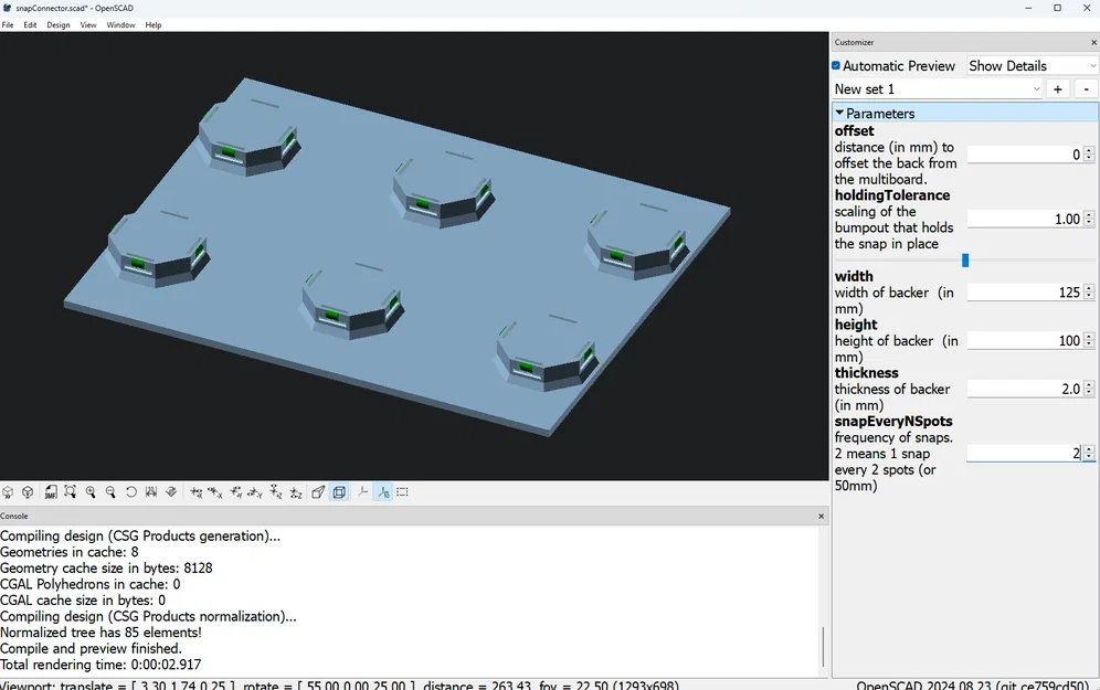 Trình tạo Multiboard Snap Backer (parametric) bằng OpenSCAD - Image 2