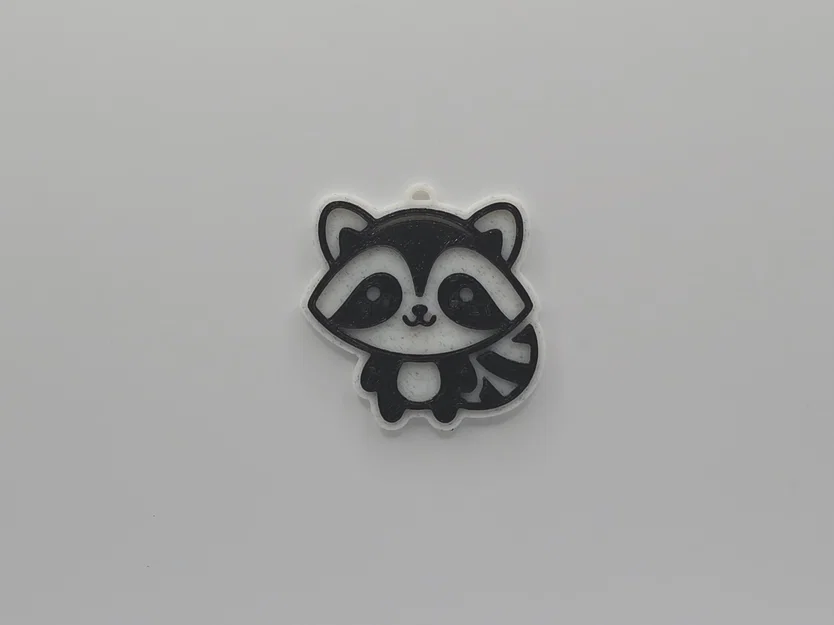 Móc khóa hình chú gấu mèo Raccoon siêu đáng yêu dễ in 3D - Image 1