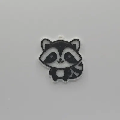 Móc khóa hình chú gấu mèo Raccoon siêu đáng yêu dễ in 3D