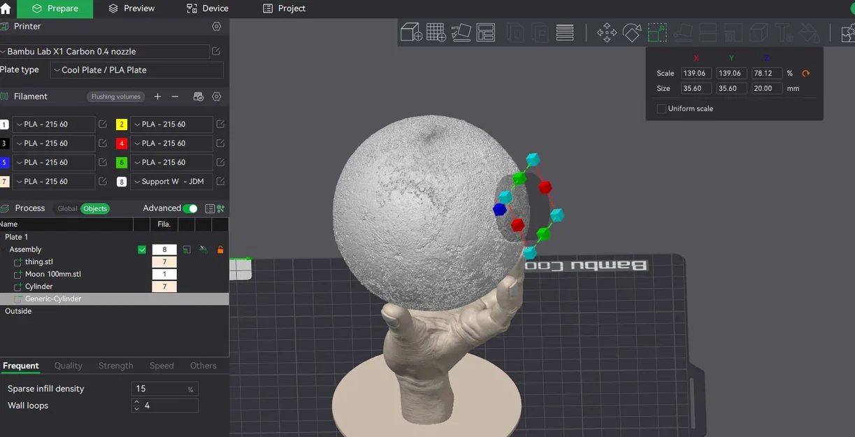 Thing cầm Lithophane Moon - Image 5