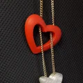 Heart in hearT – Hai trái tim in liền, có rãnh xỏ chain - Thumbnail 2