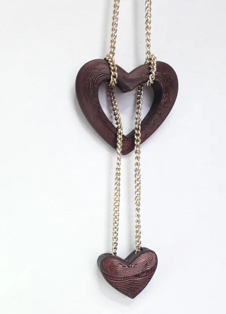 Heart in hearT – Hai trái tim in liền, có rãnh xỏ chain - Image 5