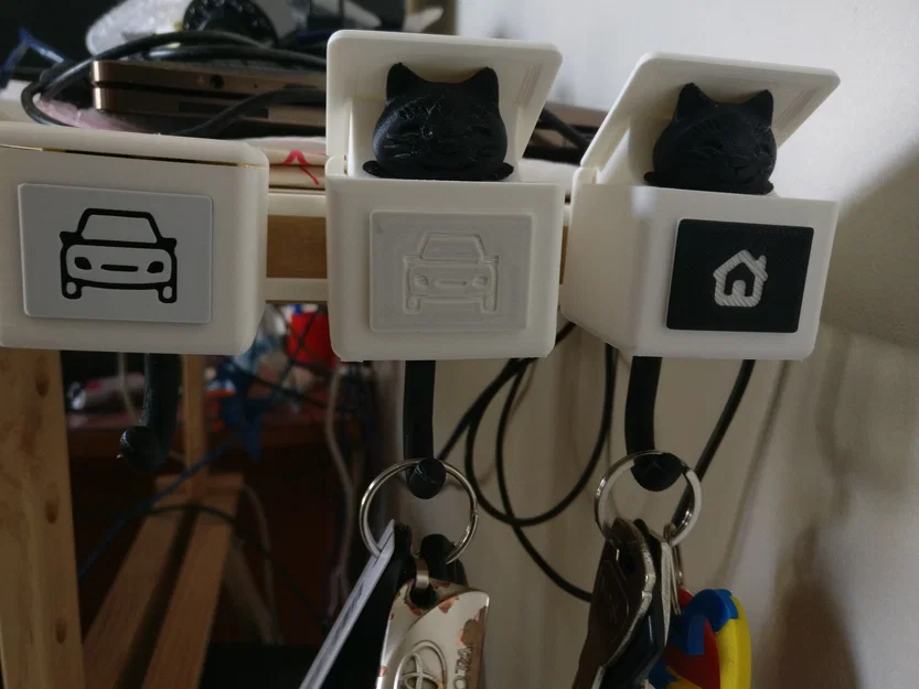 Móc treo chìa khóa hình mèo - Khung gắn tường chắc chắn và mặt trang trí tùy biến - Image 5