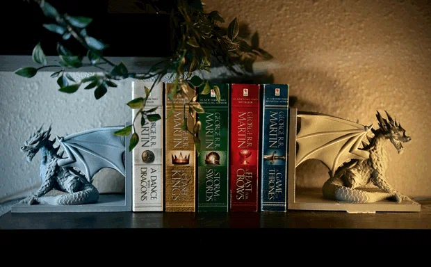 Bộ chặn sách hình rồng (Dragon book ends) - Mẫu 3D độc đáo - Image 1