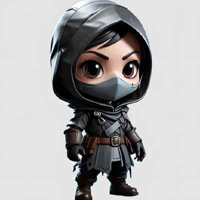 Mô hình Chibi Ninja Girl Dễ Thương - File In 3D Chi Tiết