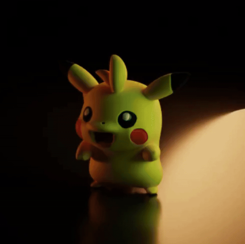 Mô hình 3D Pikachu vui vẻ: File in STL cho người hâm mộ Pokémon