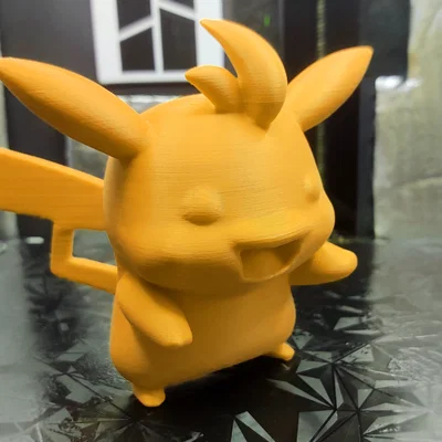 Mô hình 3D Pikachu vui vẻ: File in STL cho người hâm mộ Pokémon