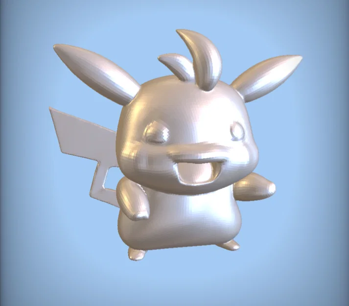Mô hình 3D Pikachu vui vẻ: File in STL cho người hâm mộ Pokémon - Image 5