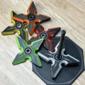 Ninja Star (Shuriken) Fidget Spinner Fidget Toy (Kid Friendly) & Stand - Thumbnail 1