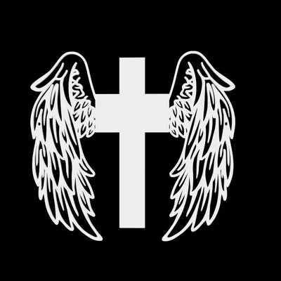 Mô hình 3D Thập tự giá gắn cánh thiên thần (Cross with wings)