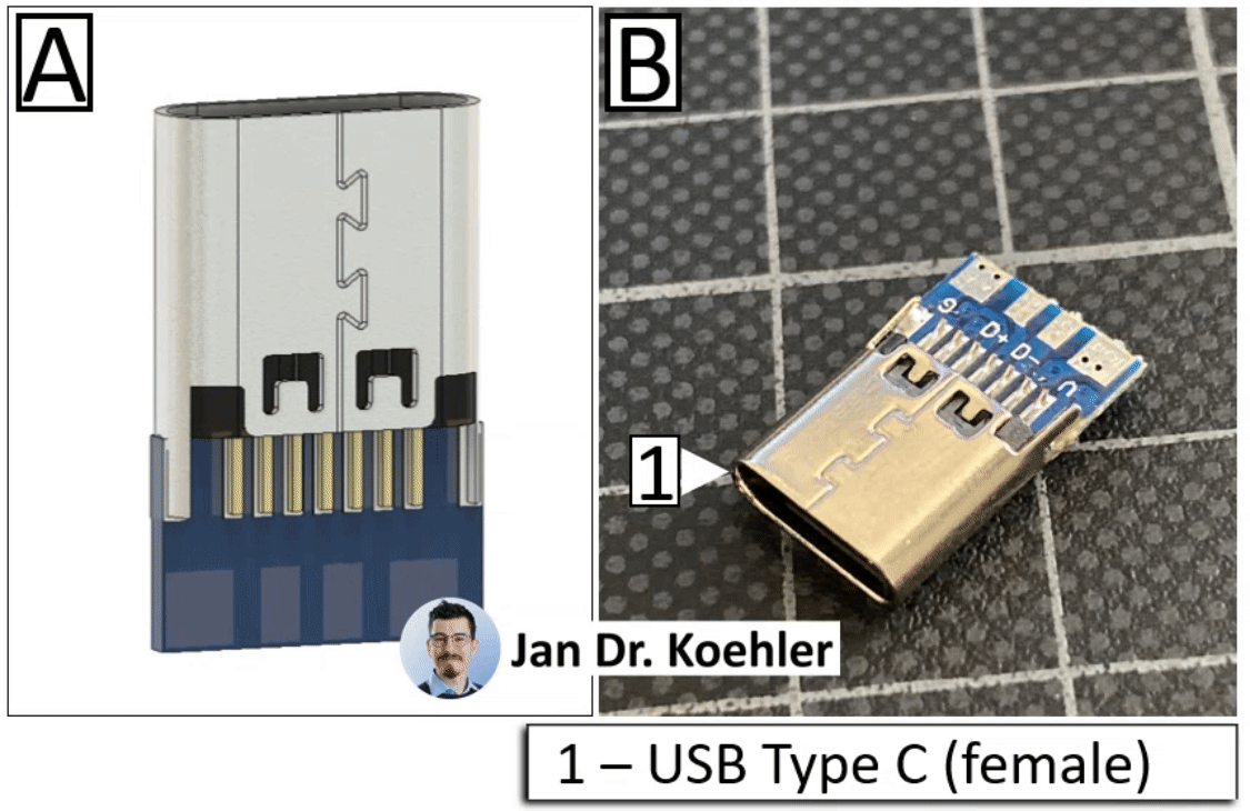 CAD Đầu nối USB Type-C (female) - Image 1