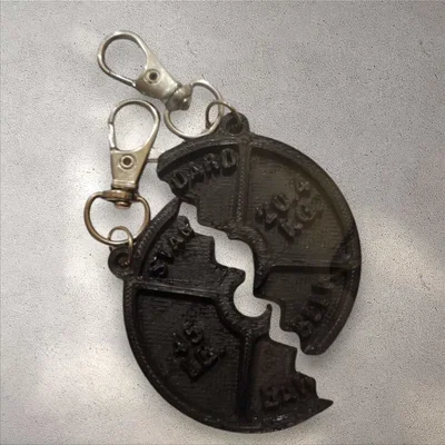 Bộ móc khóa đôi hình bánh tạ cho cặp đôi yêu Gym