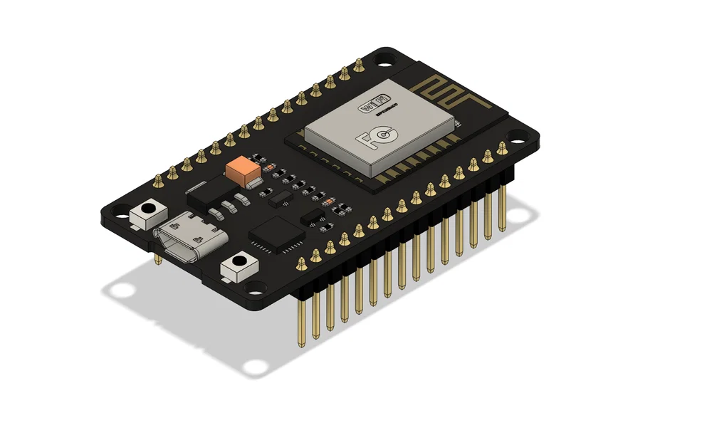 Mô hình 3D chi tiết bảng mạch ESP32 chuẩn 1:1 cho thiết kế vỏ hộp - Image 1