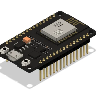 Mô hình 3D chi tiết bảng mạch ESP32 chuẩn 1:1 cho thiết kế vỏ hộp