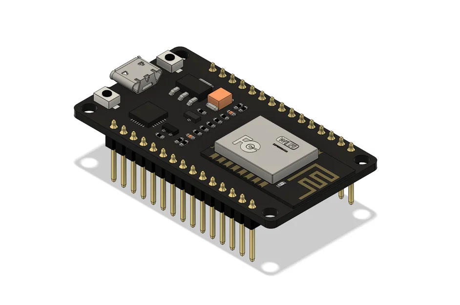 Mô hình 3D chi tiết bảng mạch ESP32 chuẩn 1:1 cho thiết kế vỏ hộp - Image 2