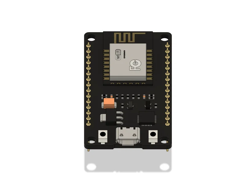 Mô hình 3D chi tiết bảng mạch ESP32 chuẩn 1:1 cho thiết kế vỏ hộp - Image 4