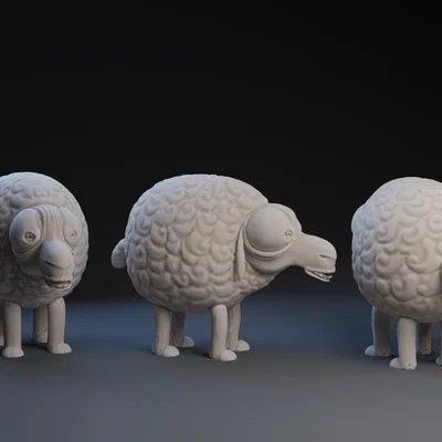 Mô hình chú cừu hoạt hình Cartoon Sheep 3D dễ thương
